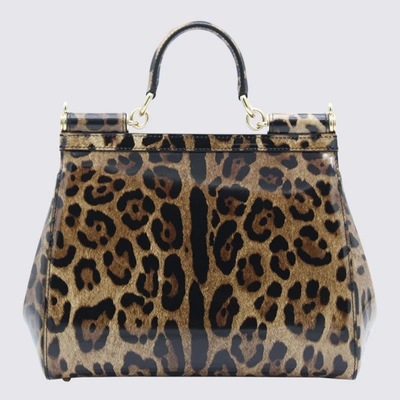 Shop Dolce & Gabbana Leopard Leather Small Sicily Handle Bag In Leopardo