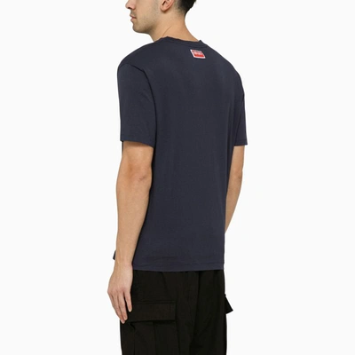 Shop Kenzo Midnight Blue T-shirt With Logo In Multicolor