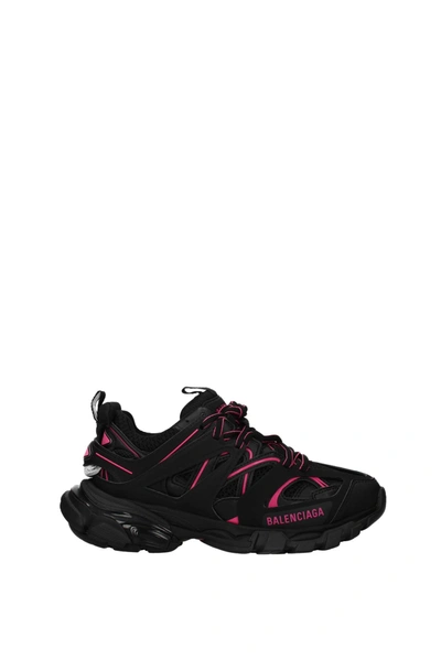 Shop Balenciaga Sneakers Track Polyurethane Black Fluo Pink