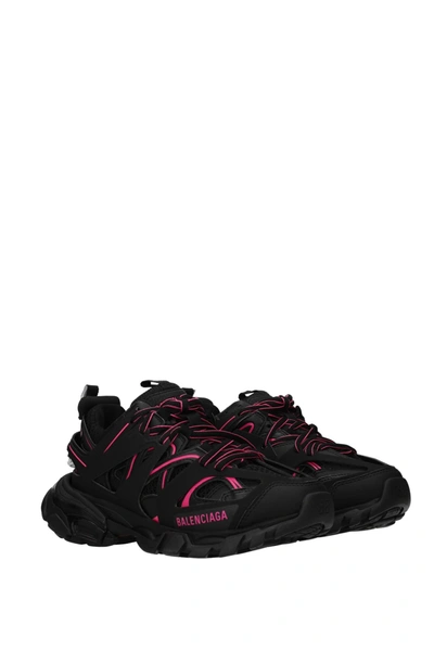 Shop Balenciaga Sneakers Track Polyurethane Black Fluo Pink