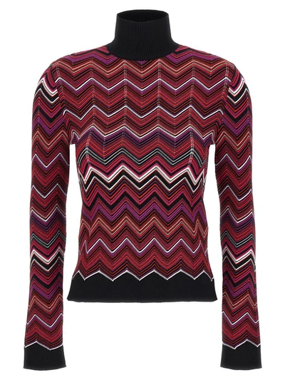 Shop Missoni Chevron Sweater In Multicolor