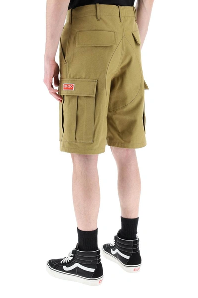 Shop Kenzo Cargo Shorts In Brown