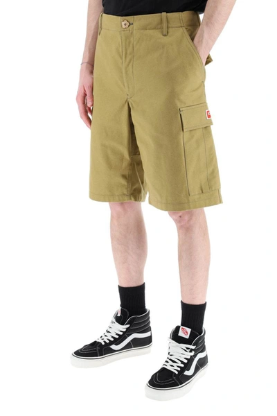 Shop Kenzo Cargo Shorts In Brown