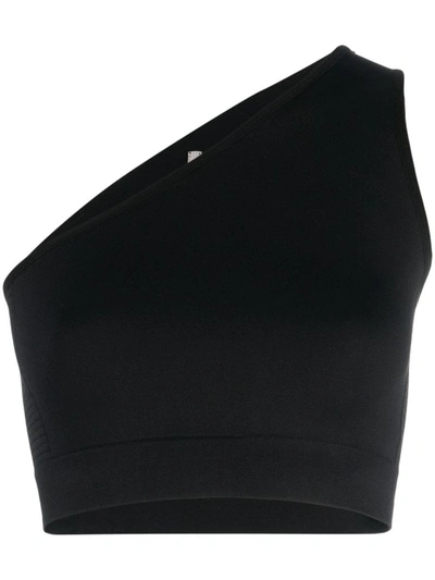 Shop Rick Owens Knitted One-shoulder Bandeau Top In Black