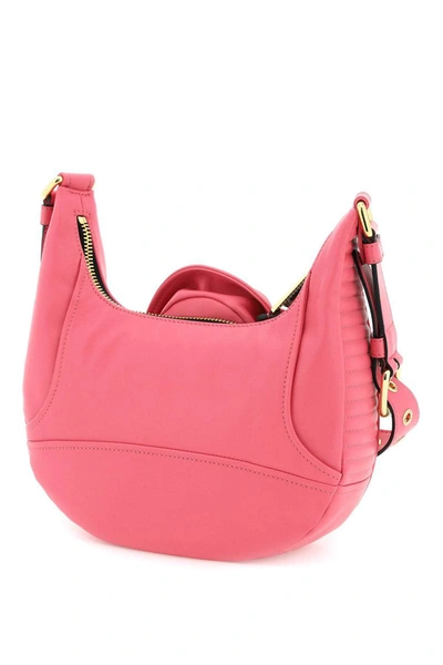Shop Moschino Nappa Leather Biker Shoulder Bag In Pink