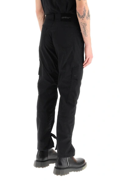Shop Off-white Nylon And Cotton Cargo Pants In Black