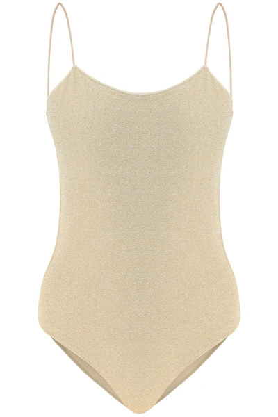 Shop Oseree Oséree Lurex Swimsuit In Gold
