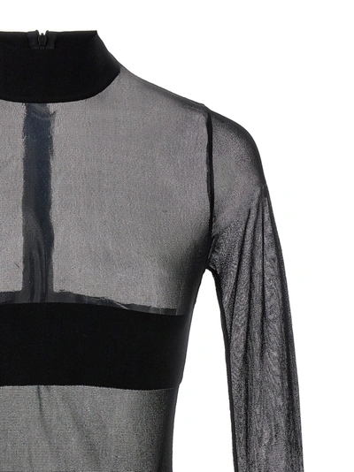 Shop Monot Transparent Knit Mini Dress Dresses Black