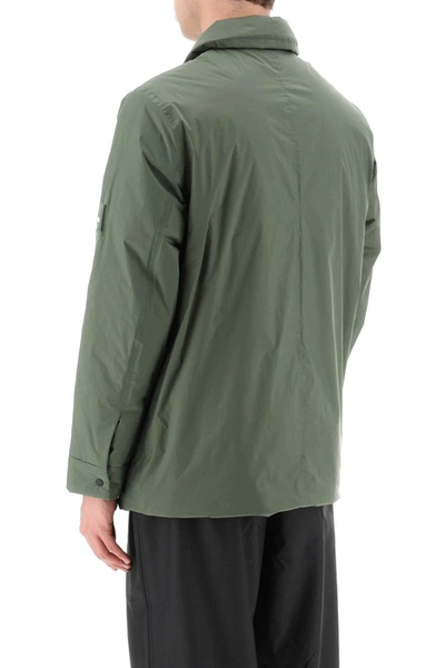 Shop Rains Padded Fuse Overshirt Jacket In Green