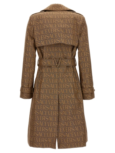 Shop Versace Allover Coats, Trench Coats Beige