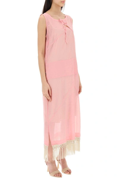 Shop Saks Potts 'stanni' Cotton And Silk Dress In Pink