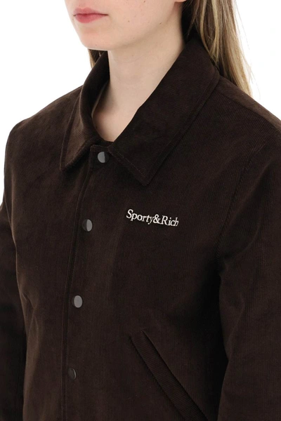 Shop Sporty And Rich Sporty Rich Corduroy Varsity Jacket In Brown