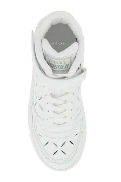 Shop Versace 'odissea' Sneakers With  Cut-outs In White