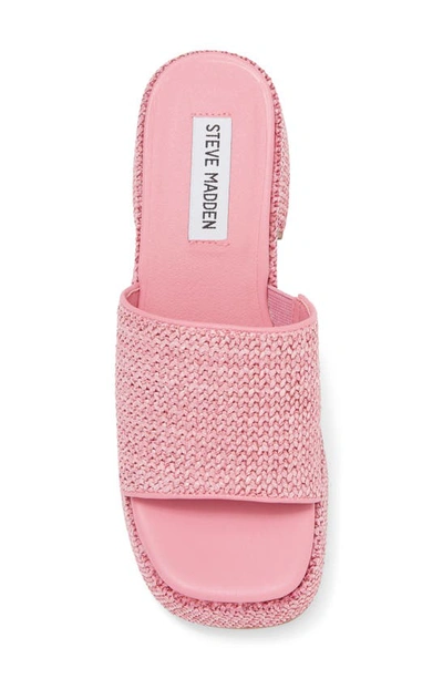 Steve Madden Reign Platform Mule In Pink Raffia