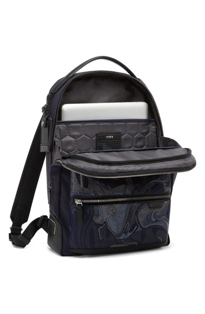 Shop Tumi Harrison Brander Backpack In Navy Liquid Embroidery