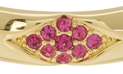 Shop Covet Pink Cz Band Ring In Pink/ Gold