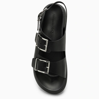 Shop Alexander Mcqueen Black Leather Sandal Men