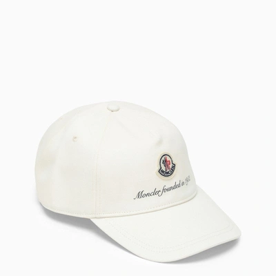 Shop Moncler White Baseball Cap With Logo Men