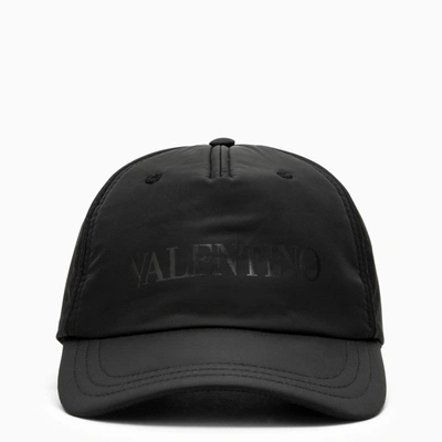 Shop Valentino Garavani Black Baseball Cap With Logo Men