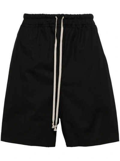 Shop Rick Owens Poplin Organic-cotton Track Shorts In Black