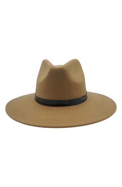 Shop Modern Monarchie Wool Felted Fedora In Camel