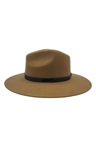 Modern Monarchie Wool Felted Fedora In Camel