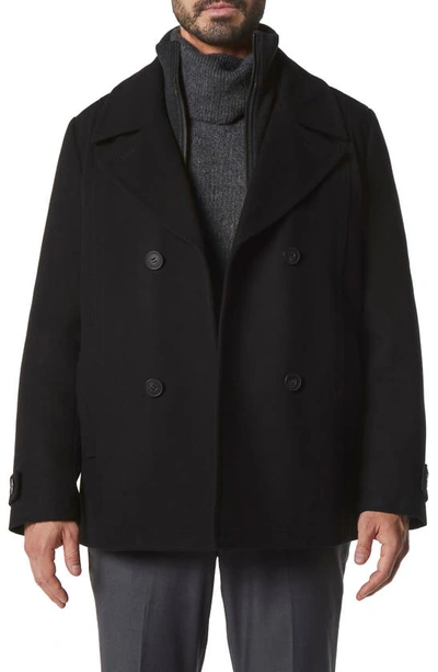 Marc New York Men's Danton Peacoat With Inset Bib In Black