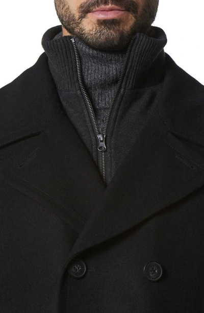 Marc New York Men's Danton Peacoat With Inset Bib In Black