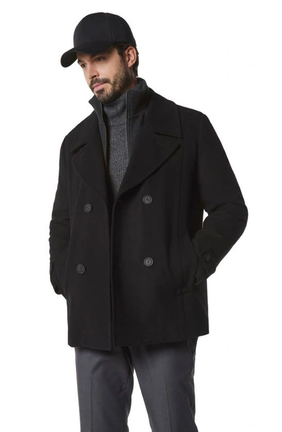 Marc New York Men's Danton Peacoat With Inset Bib In Black