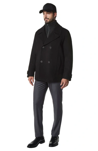 Marc New York Men's Danton Peacoat With Inset Bib In Black