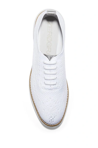 Cole Haan Knit Original Grand Wing Tip Sneaker In Op Wht Knt