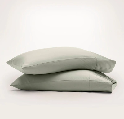 Shop Boll & Branch Organic Signature Hemmed Pillowcase Set In Sageleaf [hidden]