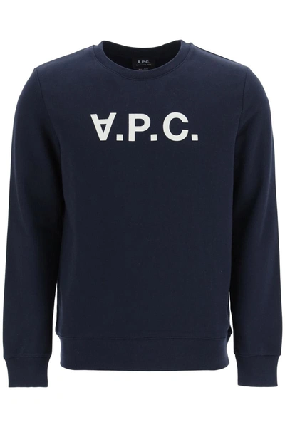 Shop A.p.c. Flock V.p.c. Logo Sweatshirt In Blue