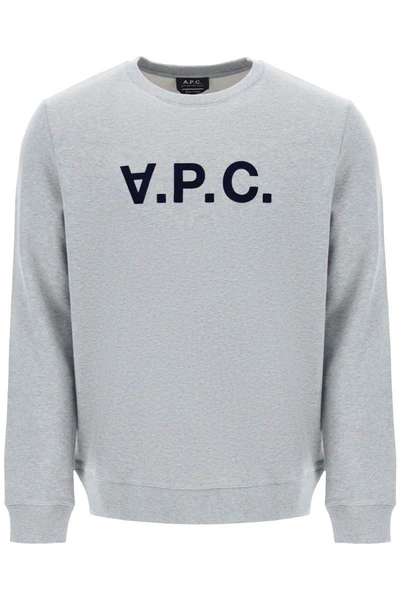 Shop A.p.c. Flock V.p.c. Logo Sweatshirt In Grey