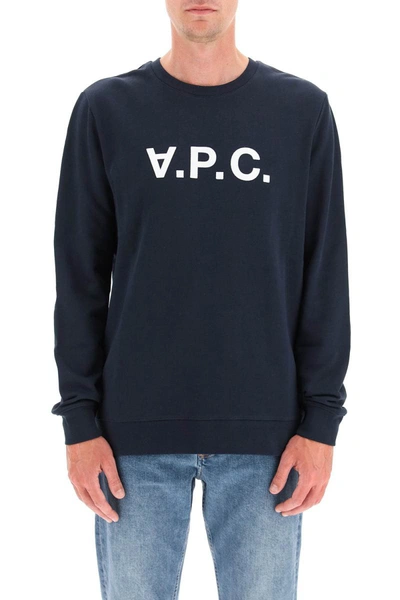 Shop A.p.c. Flock V.p.c. Logo Sweatshirt In Blue