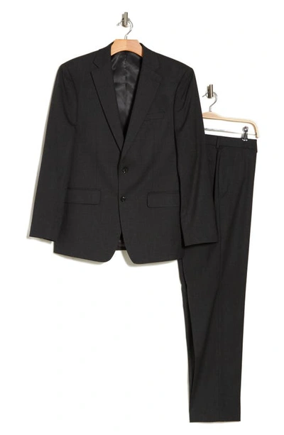 Shop Calvin Klein Collection Single Breasted Two-button Classic Suit In Charcoal