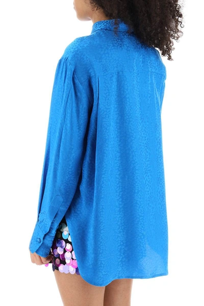 Shop Art Dealer Charlie Shirt In Jacquard Silk In Blue