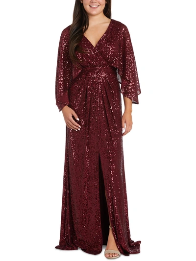 Shop Nightway Womens Faux Wrap Long Evening Dress In Red