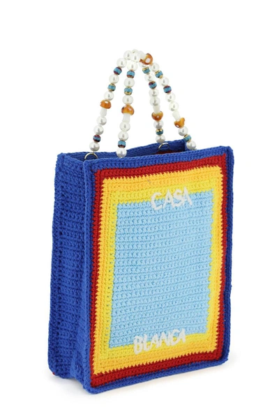 Shop Casablanca Beaded Crochet 'arch' Handbag In Multicolor