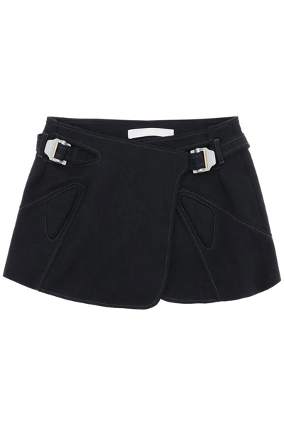 Shop Dion Lee Wrap Miniskirt In Black