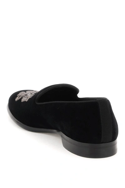 Shop Dolce & Gabbana Velvet Loafers In Black