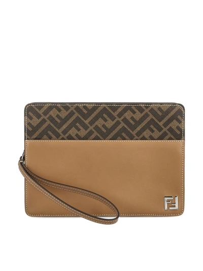 Shop Fendi Handbags In Sand+tbmr+p