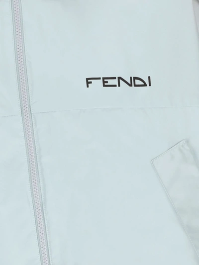 Shop Fendi Jackets In Orange/pale Blue