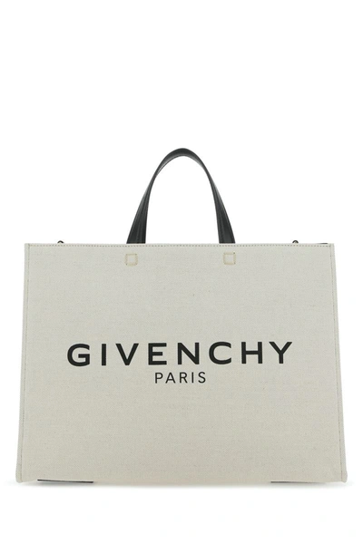 Givenchy Women Ivory Canvas Medium G Shopping Bag In 255
