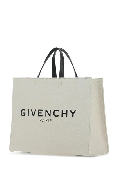 Givenchy Women Ivory Canvas Medium G Shopping Bag In 255