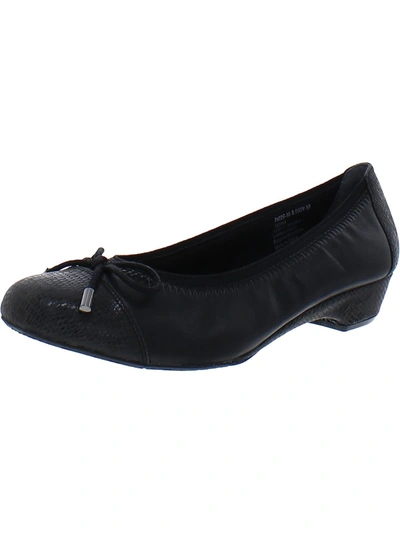 Shop Ros Hommerson Tasha Womens Leather Slip-on Ballet Flats In Black