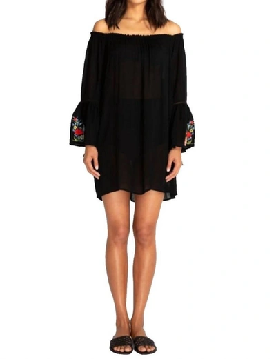 Shop Johnny Was Casey Bell Sleeve Tunic Coverup In Black
