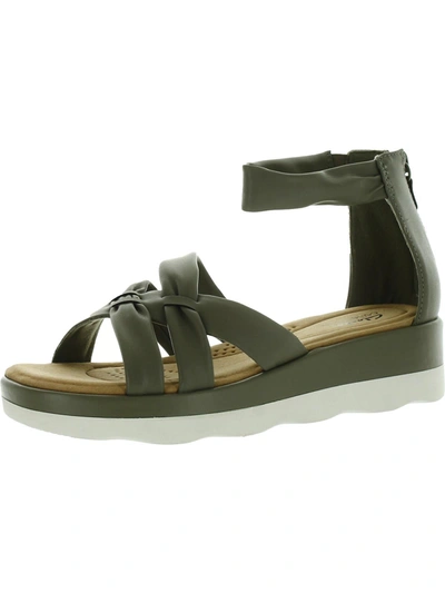 Shop Clarks Clara Rae Womens Strappy Cushioned Footbed Ankle Strap In Green