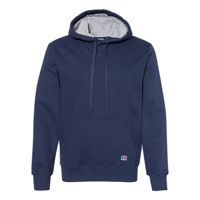 Russell Athletic Cotton Rich Fleece Hooded Sweatshirt In Blue