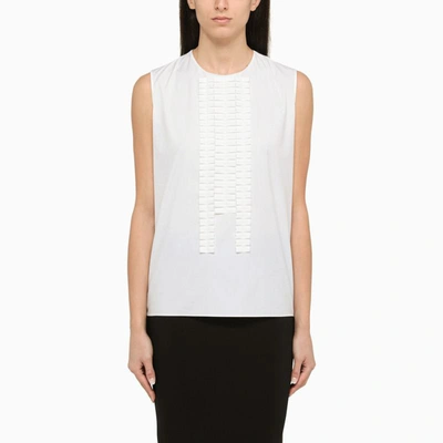 Shop Marni Poplin Sleeveless Shirt In White
